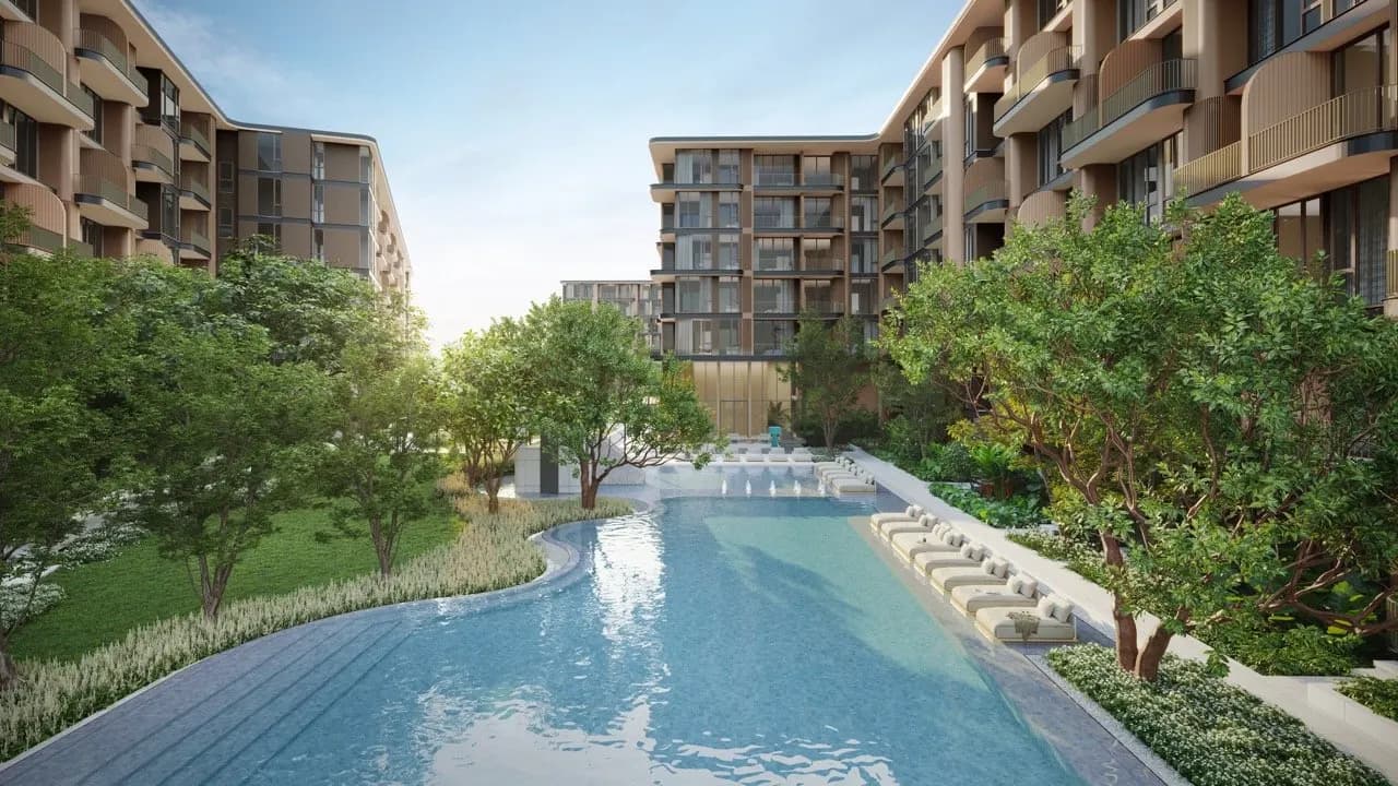 Infinity pool overlooking tropical gardens