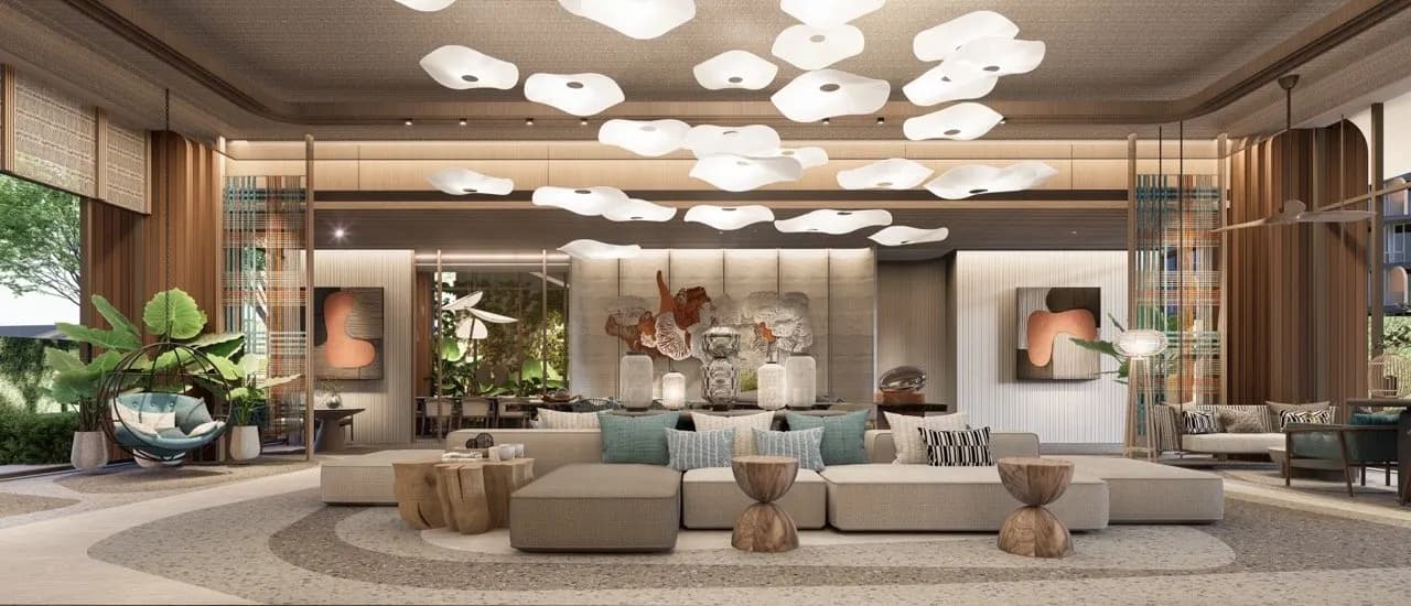 Luxury resort-style lobby