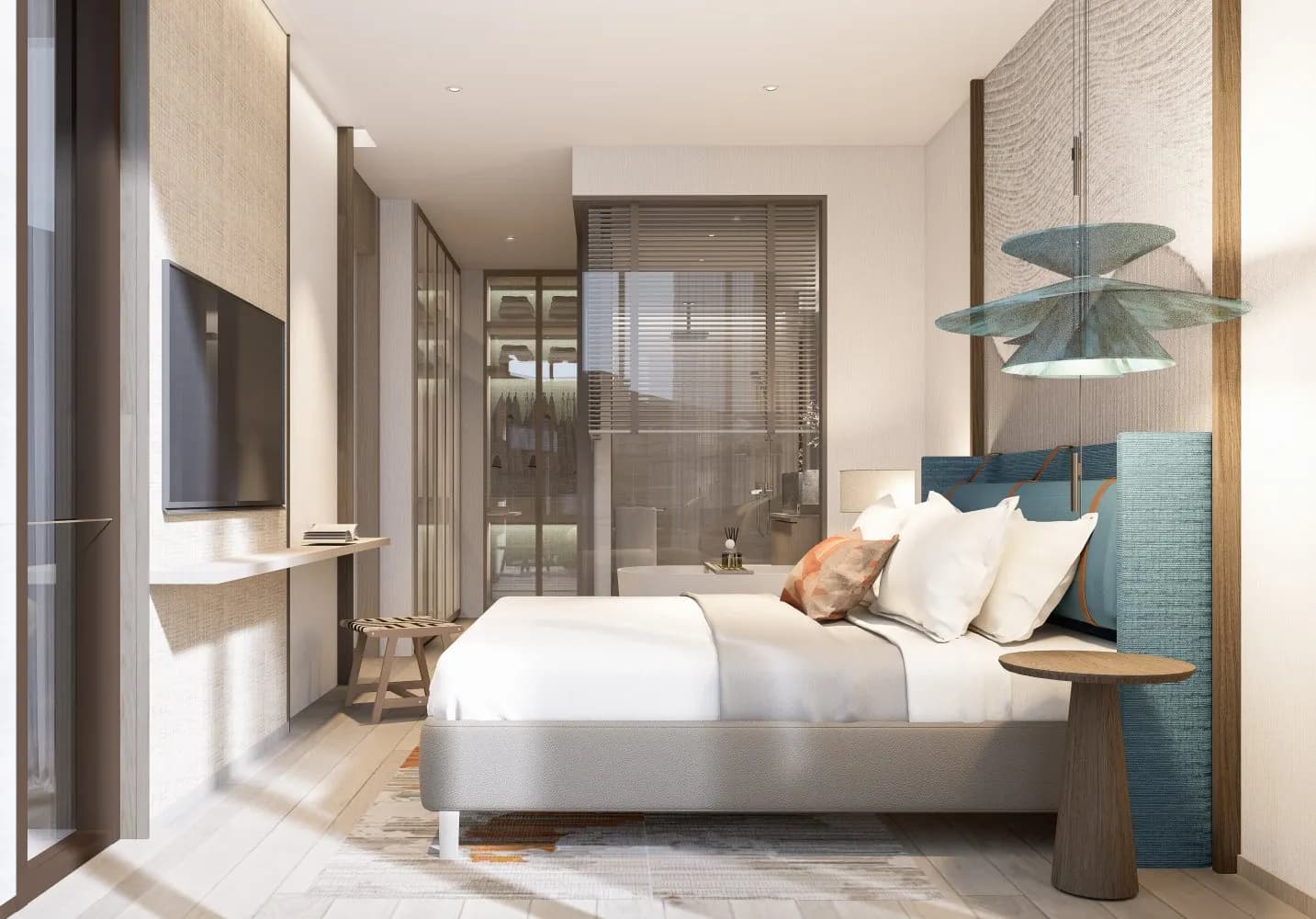 Designer-finished bedroom